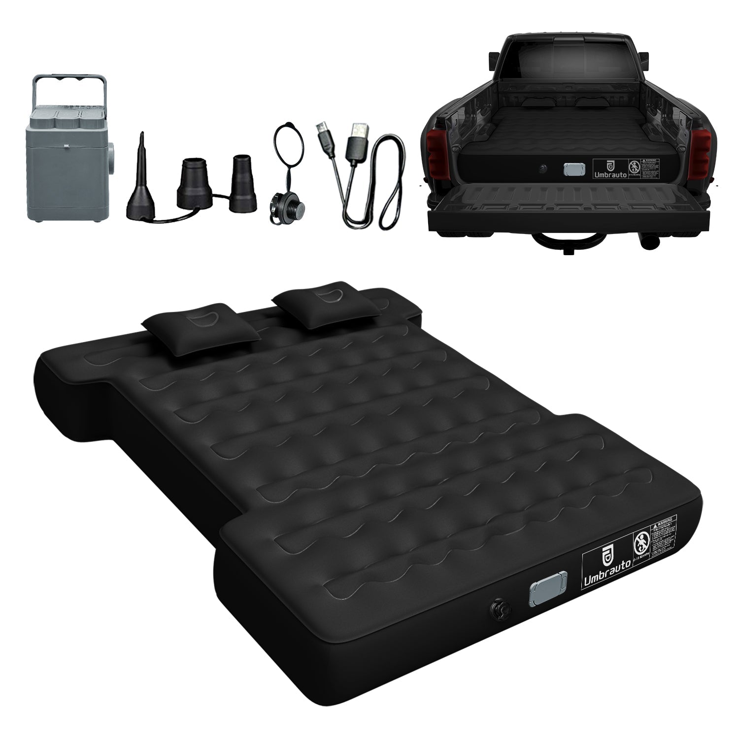 Umbrauto 5.5-6.5ft Built-in Pump Truck Bed Air Mattress 3.0 - Energize Trek