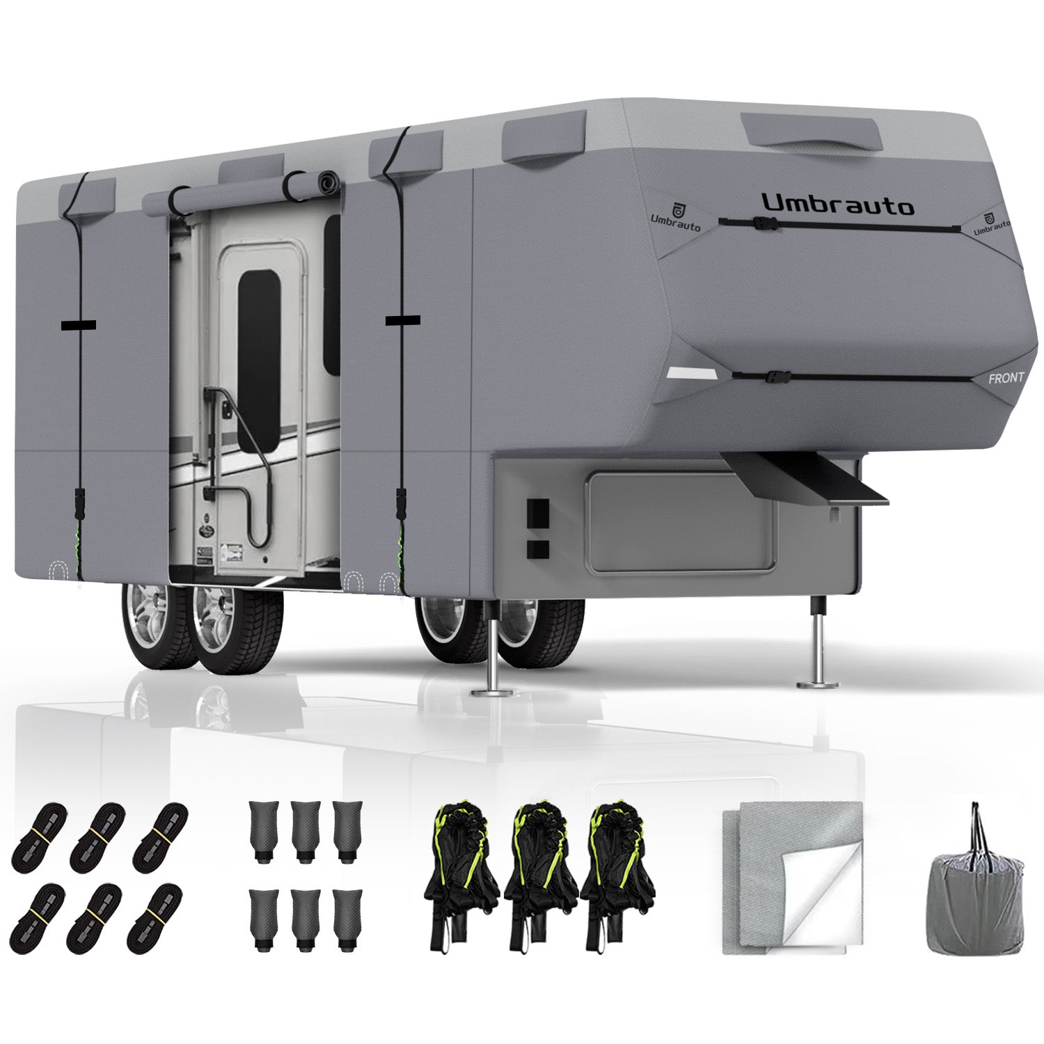 Umbrauto 5th Wheel RV Cover Upgraded 7 Layers Top Anti-UV Waterproof Breathable Camper Covers - Energize Trek