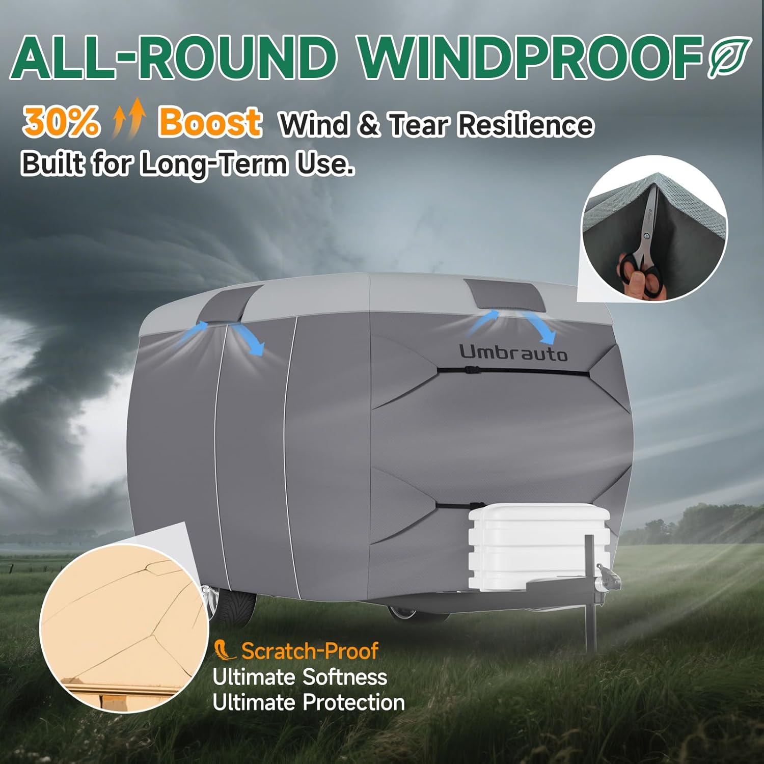 Umbrauto 7 Layers Top Fiberglass Travel Trailer Cover - Energize Trek