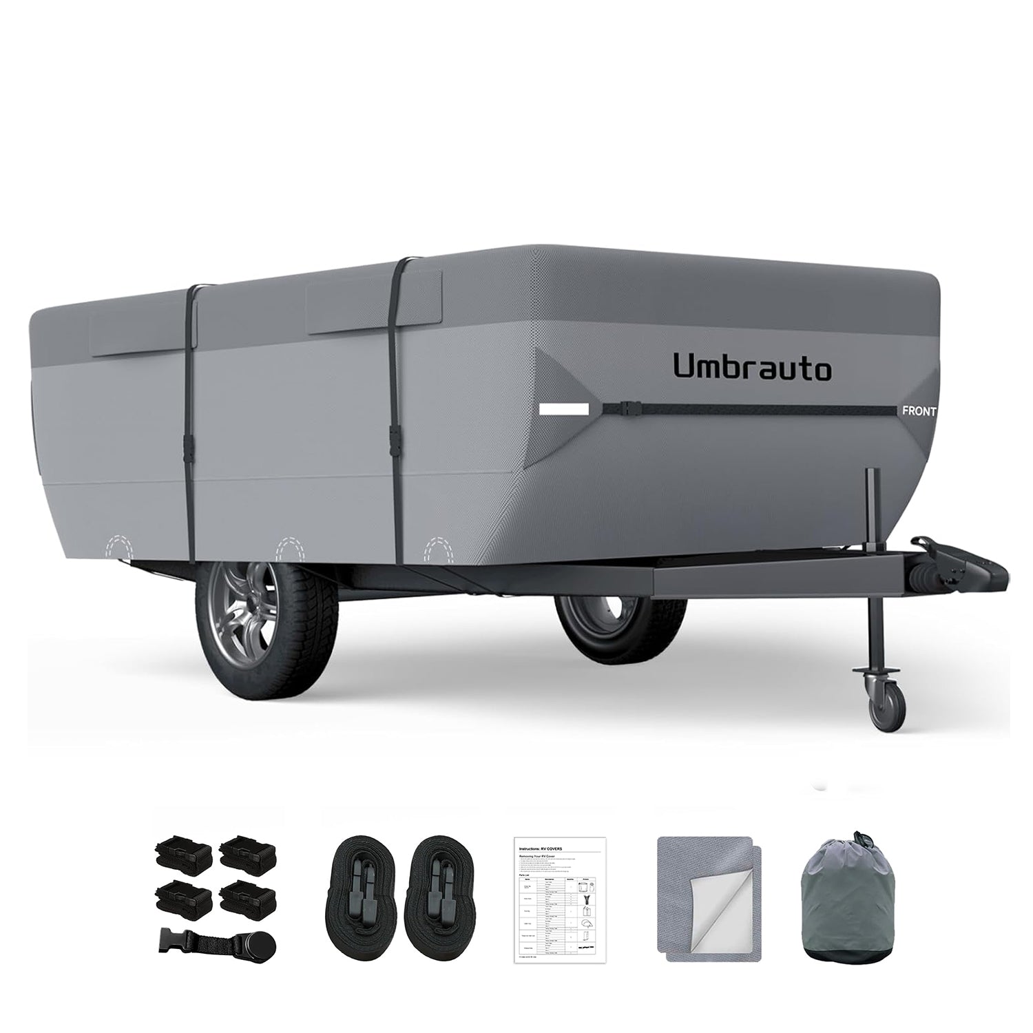 Umbrauto Pop Up Folding Camper Cover Upgraded 7 Layers Top 3 Layers Side,Grey - Energize Trek