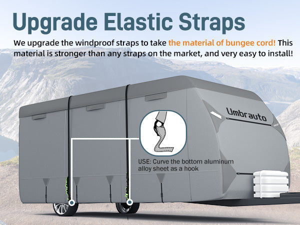 Umbrauto RV Cover,7 Layers Travel Trailer Cover, Waterproof Camper Cover,Khaki - Energize Trek