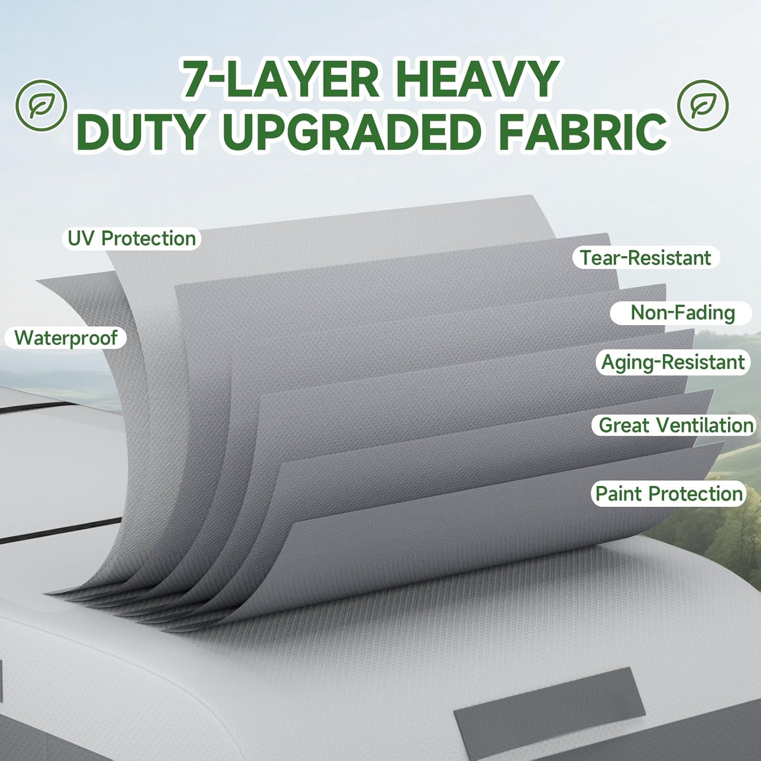 Umbrauto RV Cover Class C Upgraded 7 Layers Anti-UV Top Panel Motorhome Cover,Gray - Energize Trek