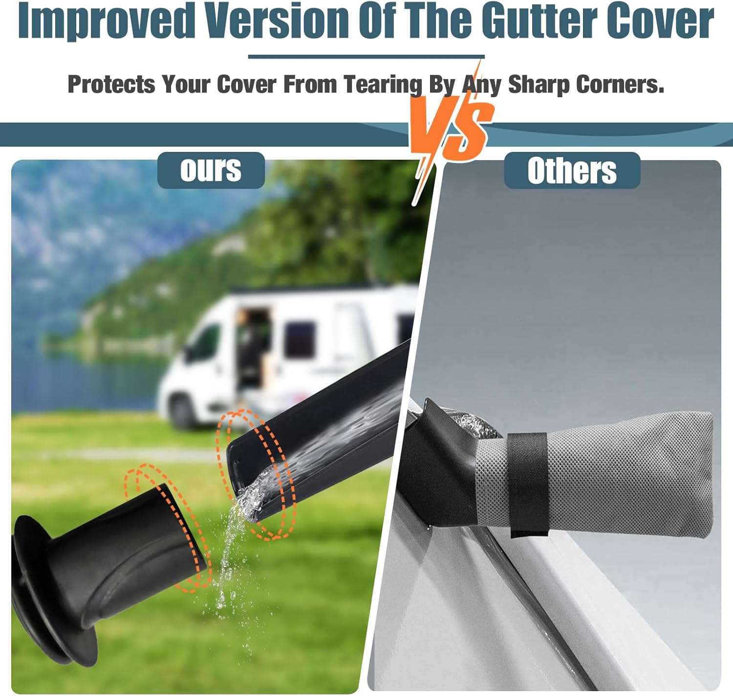 Umbrauto Truck Camper Cover 7-Layer Anti-Tear Top, RVs All Season Protection with Gutter Cover,Windproof Straps - Energize Trek