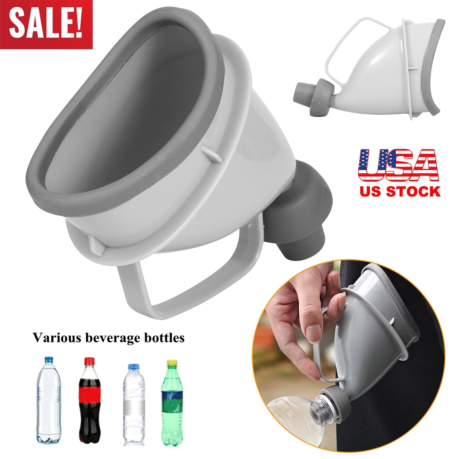 Unisex Potty Pee Funnel Adult Emergency Urinal Device Portable Male Female Toilet For Car Camping Travel Outdoor - Energize Trek