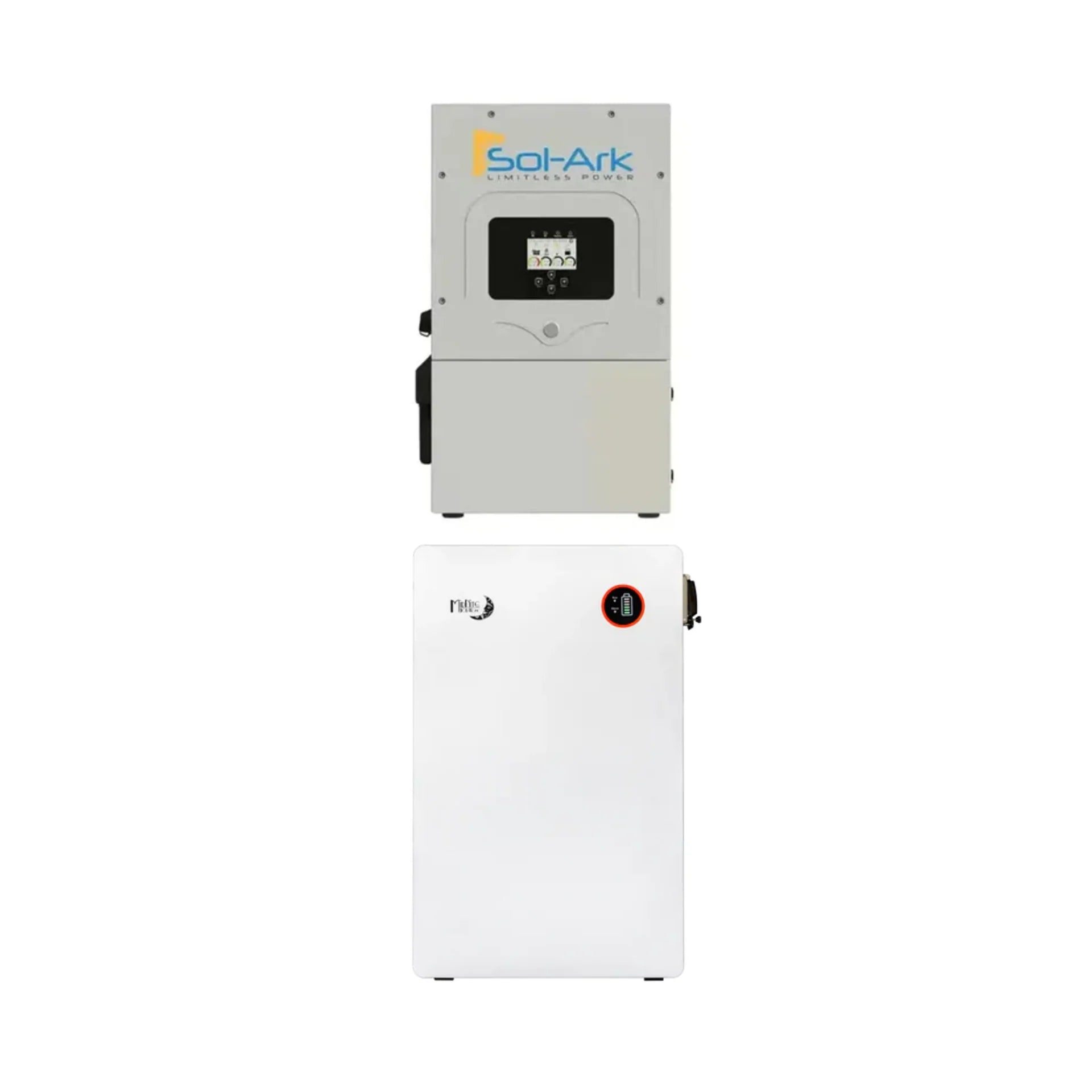 Sol-Ark 15kW Hybrid Inverter + Midnite Power MNPowerflo16 ESS | 16.1 kWh Lithium Wall Mount Battery + 15kW Hybrid Inverter Bundle | Outdoor Rated Whole Home Backup - Energize Trek