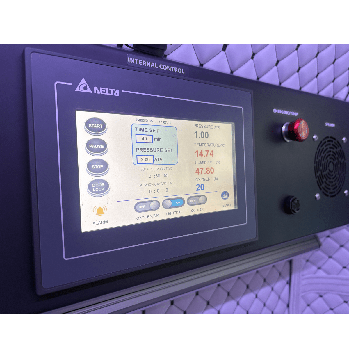 2.0 ATA Hardshell Multiplace Hyperbaric Chamber with BIBS Mask - Energize Trek