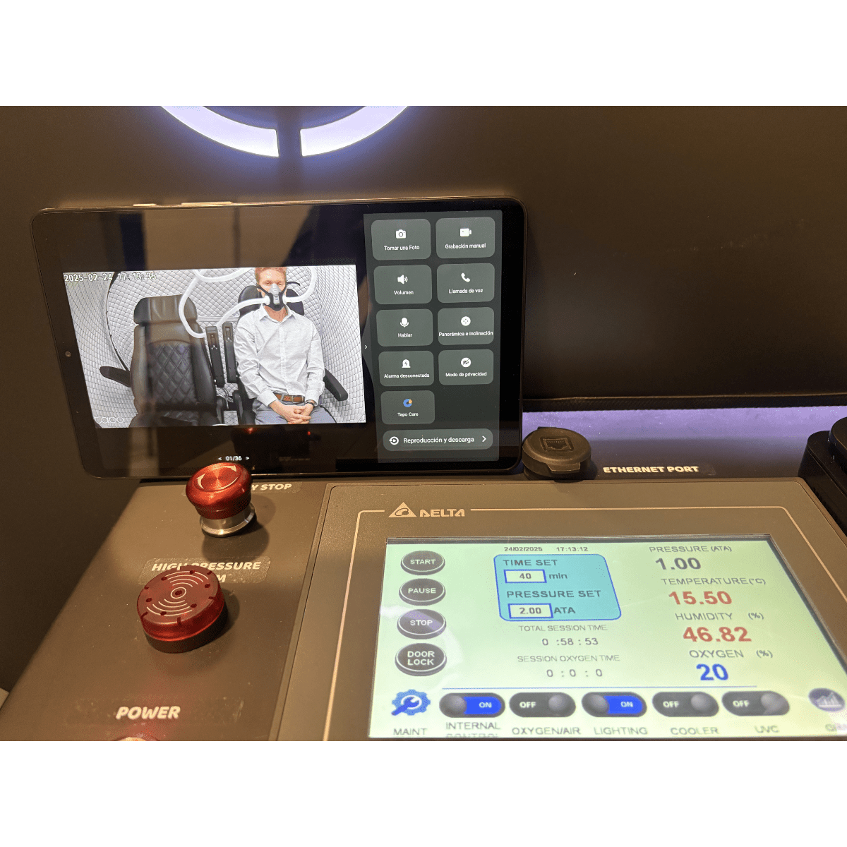 2.0 ATA Hardshell Multiplace Hyperbaric Chamber with BIBS Mask - Energize Trek