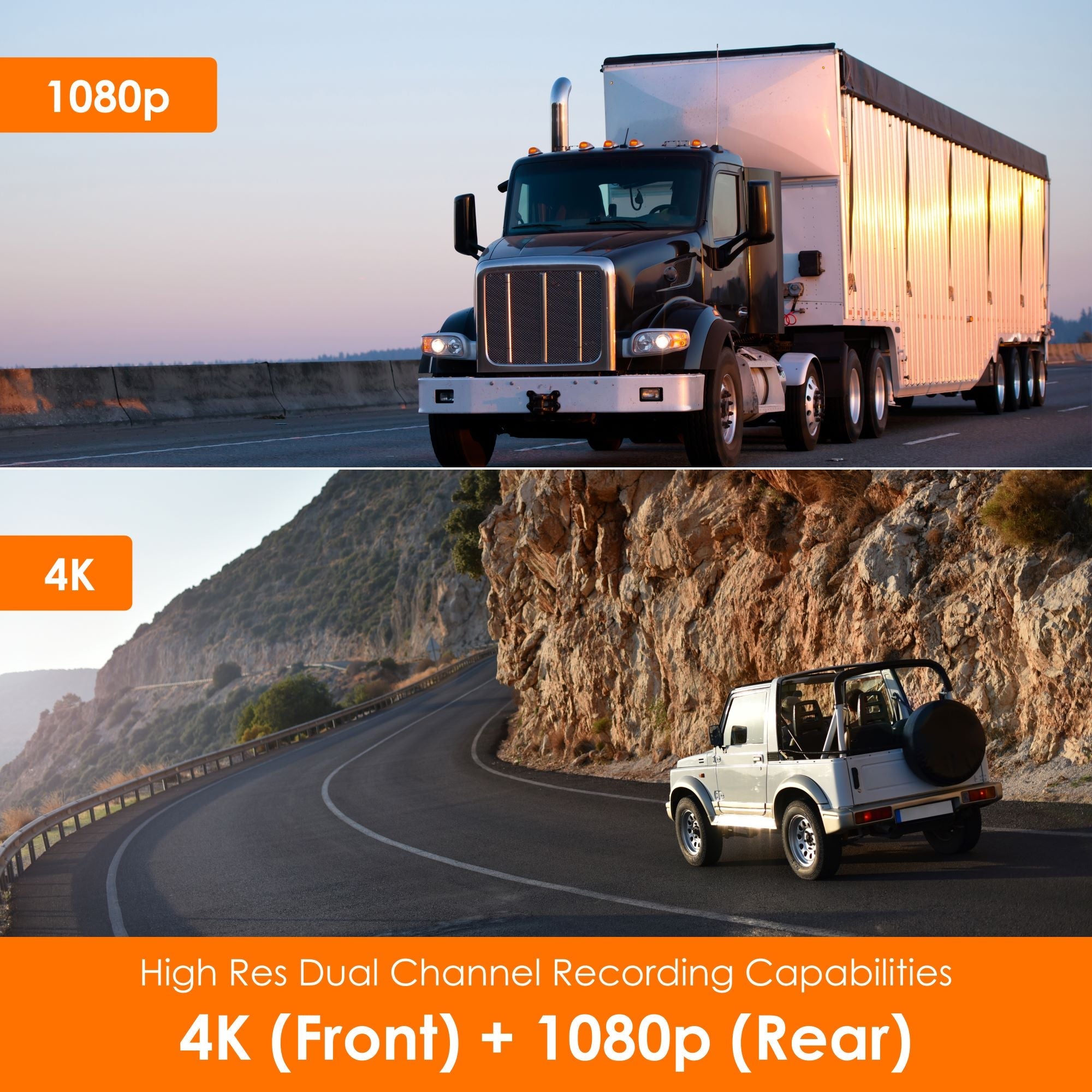 Rexing V1P SE 4K Dual Channel Car Dash Cam w/ GPS, Wi-Fi & Bonus CPL Filters - Energize Trek