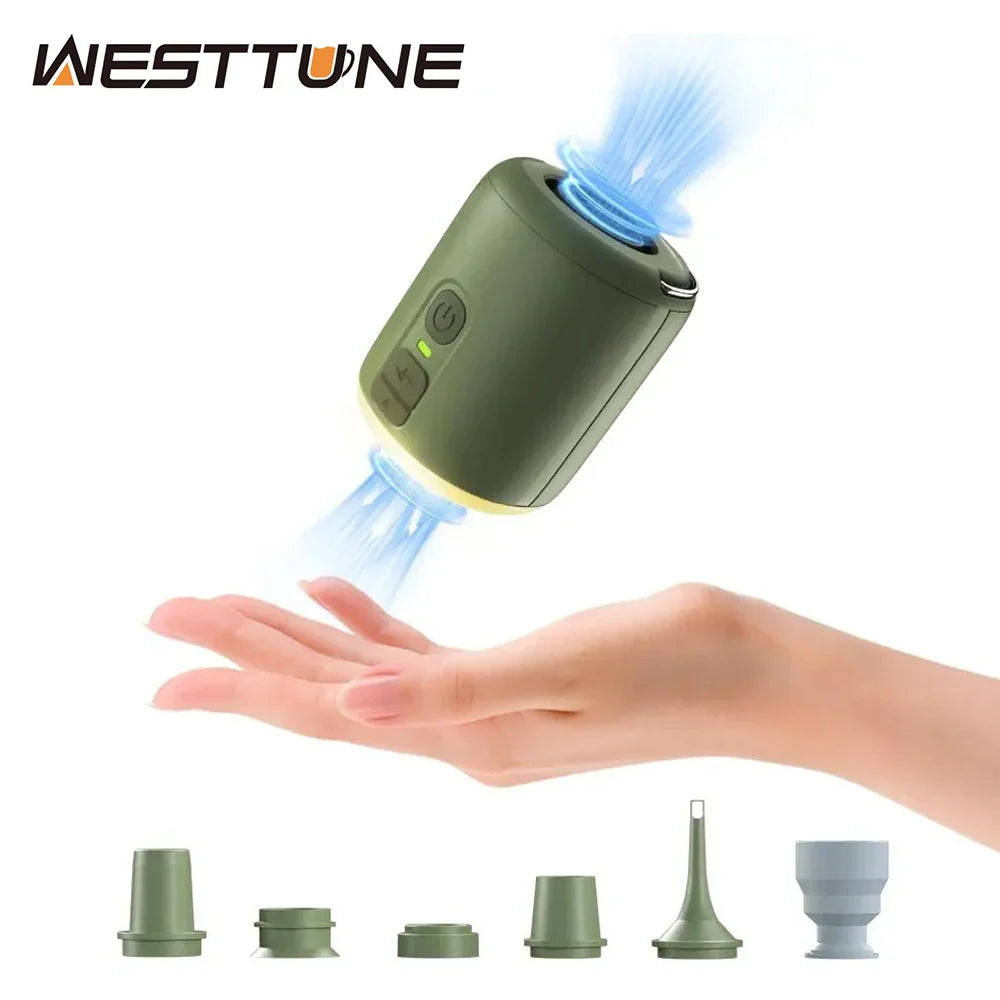 WESTTUNE Tiny Air Pump With Camping Lantern for Inflatable Mats - Energize Trek
