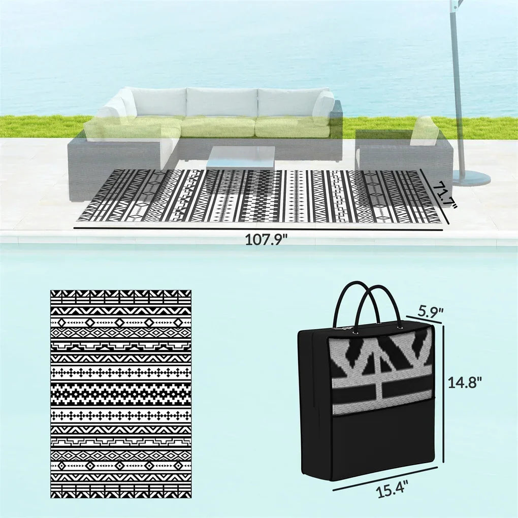 Waterproof Outdoor Rug For Camping And Backyard Reversible Polypropylene Mat - Energize Trek