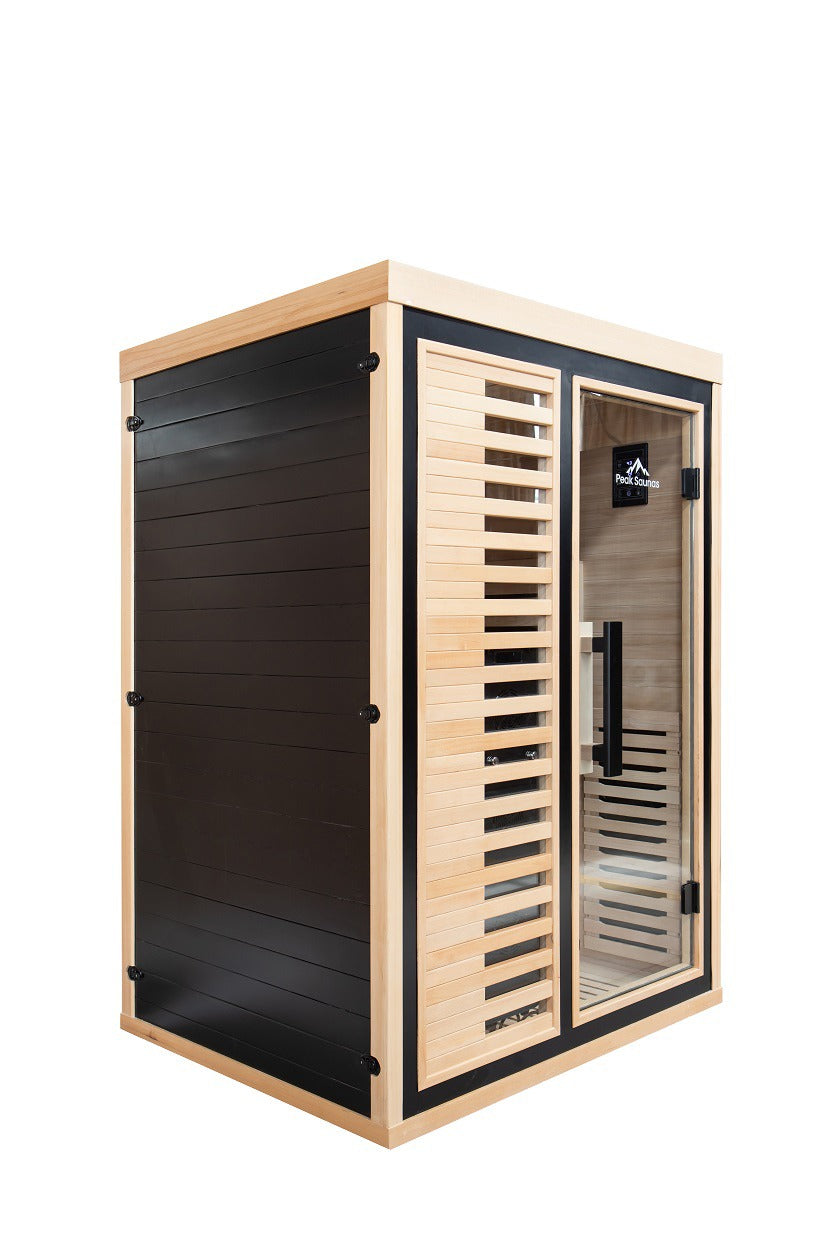Peak Saunas Everest 2-Person Full Spectrum Infrared Sauna with XL Medical-Grade Red Light Therapy & Smart WiFi App Control - Energize Trek