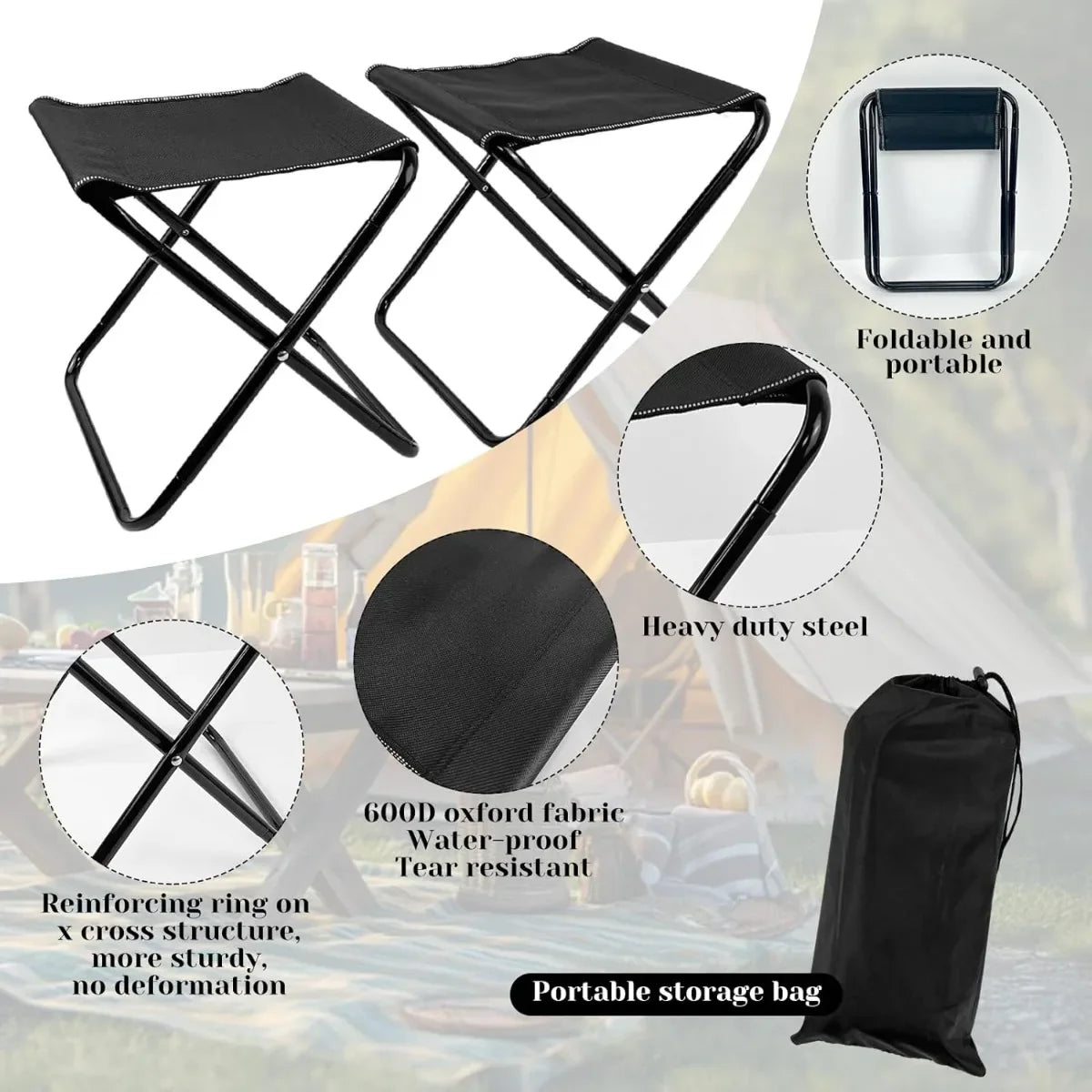 XIUWO Folding Camping Table With 2 Chairs - Energize Trek