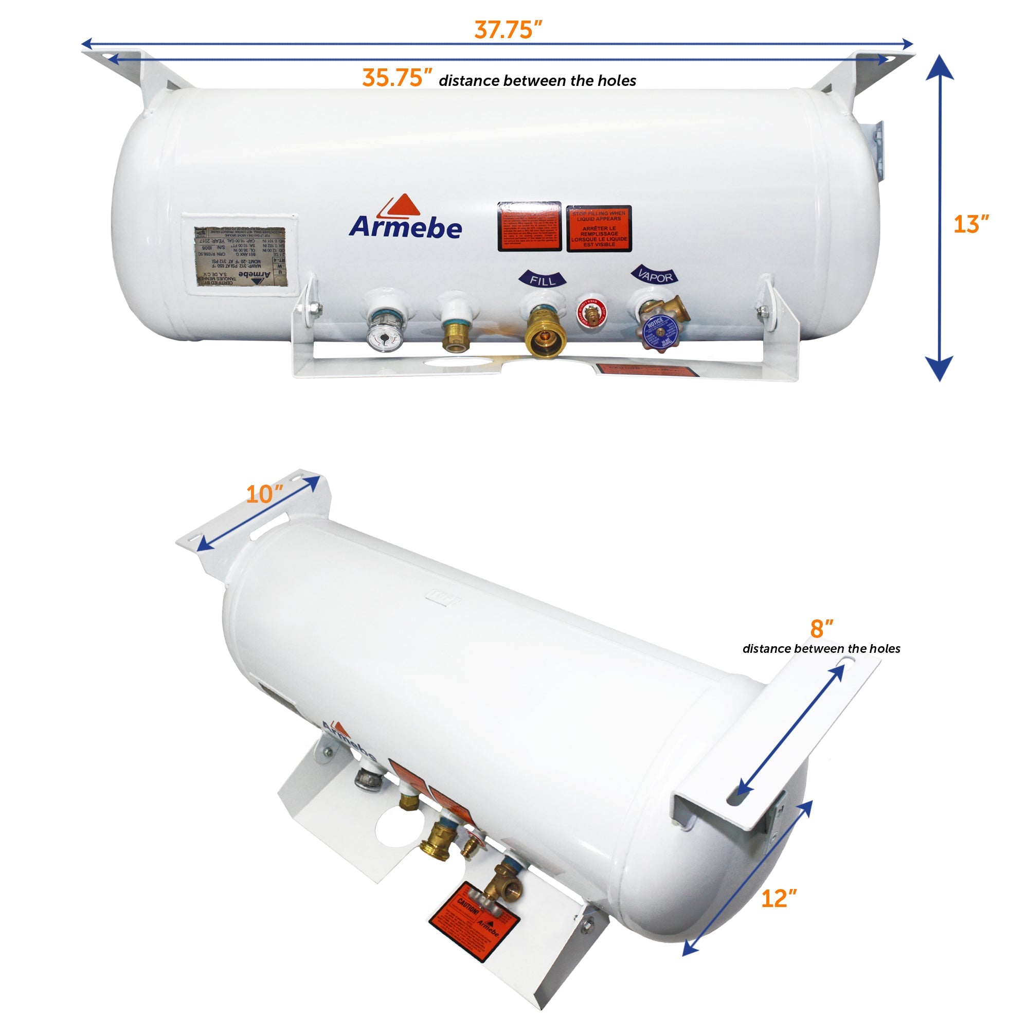 Flame King 16 Gal ASME RV Trailer Propane Cylinder Tank - Energize Trek