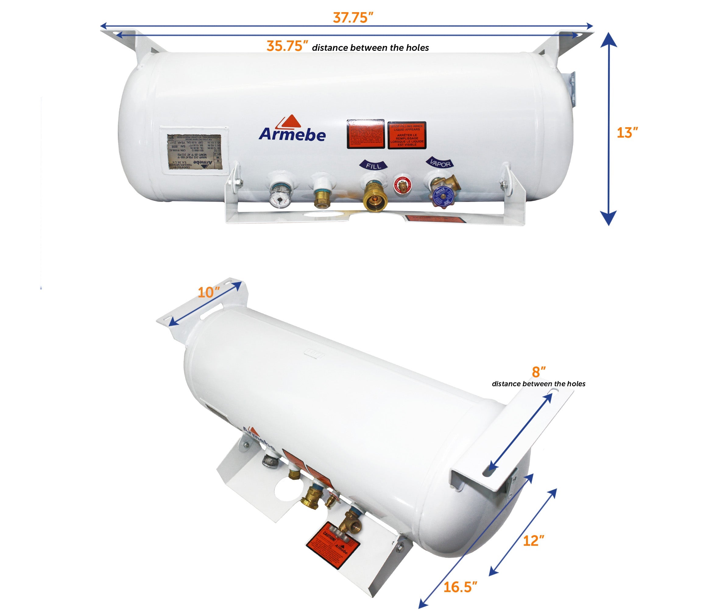 Flame King 16 Gal ASME RV Trailer Propane Cylinder Tank - Energize Trek