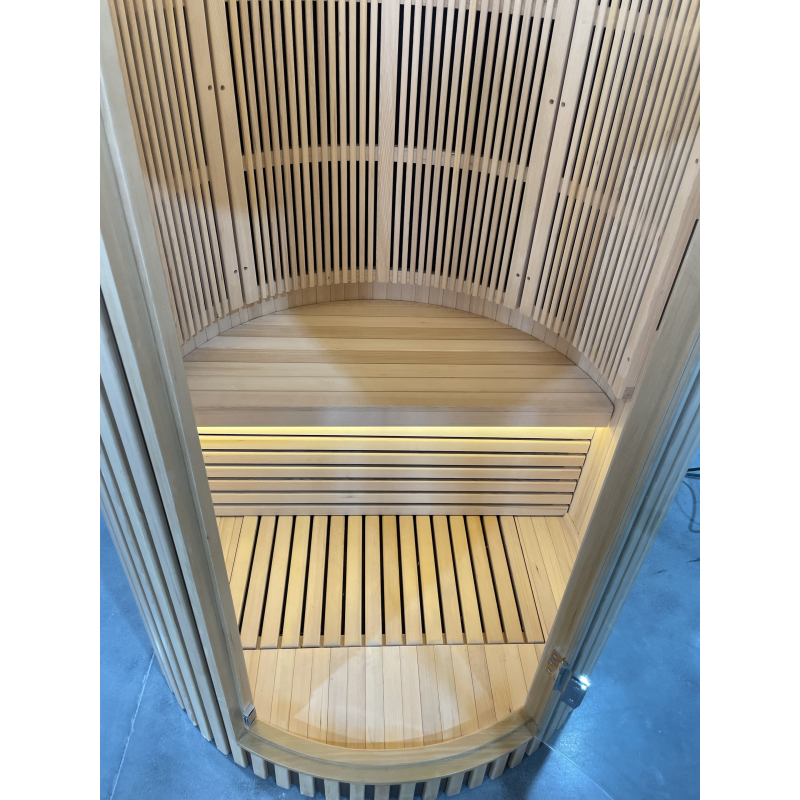 SAUNA EVOLUTION® Hemlock Round Indoor Sauna Room Far Infrared 08 - Energize Trek