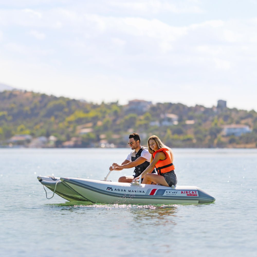 Aqua Marina Aircat BT-AC335 5-Person High-Speed Inflatable Catamaran With DWF Air Deck, 11FT (SAK10650) - Energize Trek