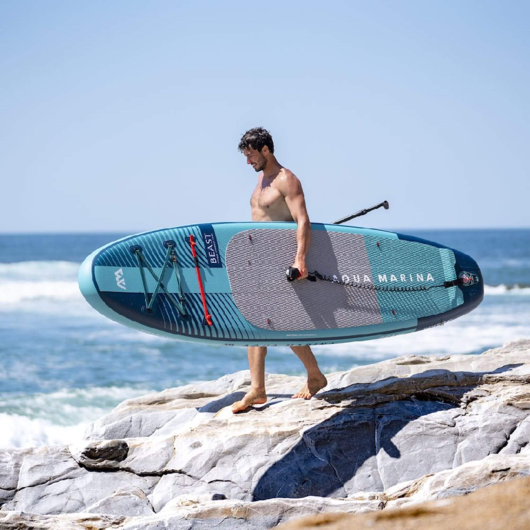 Aqua Marina Beast BT-23BEP Advanced All-Around Inflatable SUP With Carbon Hybrid Paddle, 10FT (SAK89512) - Energize Trek