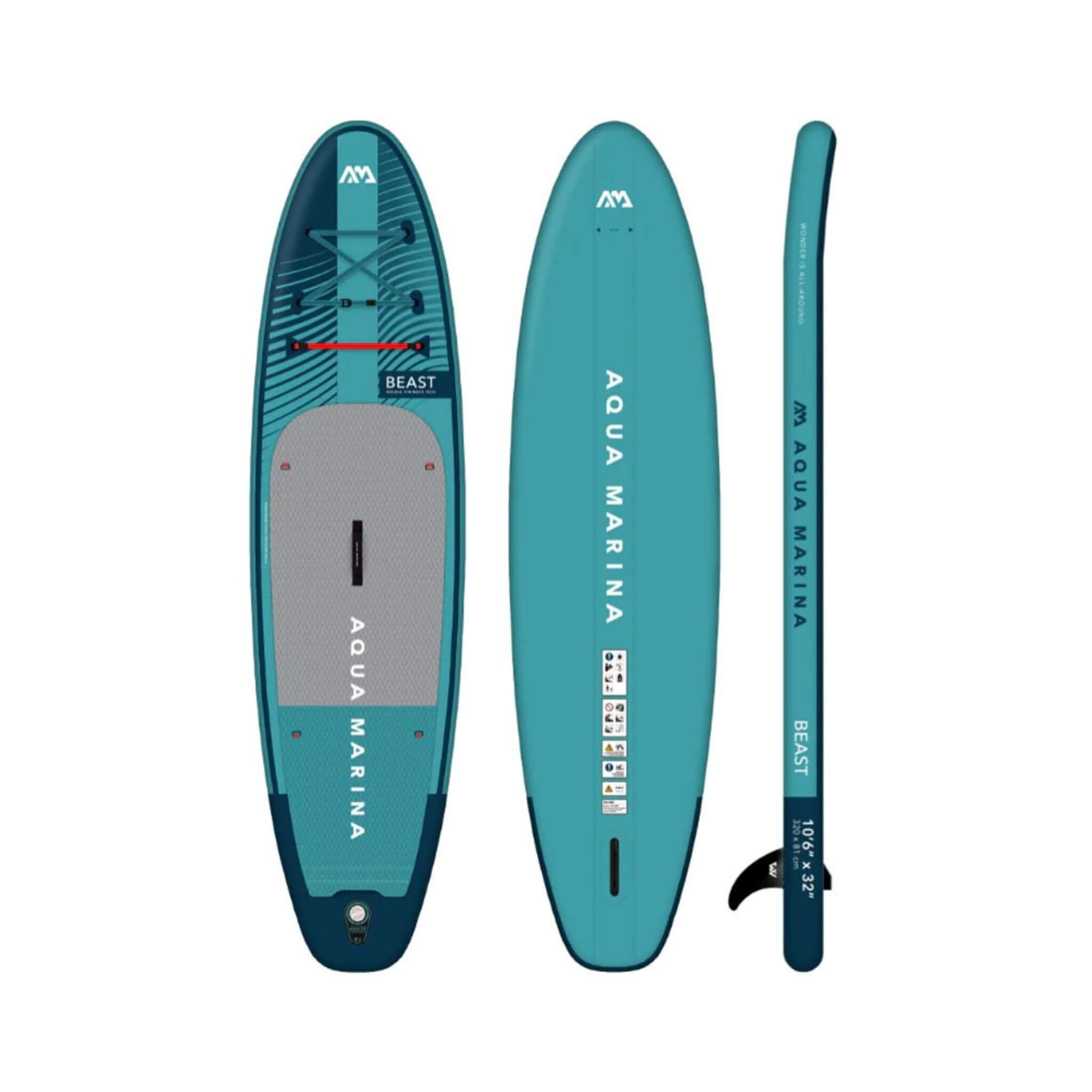 Aqua Marina Beast BT-23BEP Advanced All-Around Inflatable SUP With Carbon Hybrid Paddle, 10FT (SAK89512) - Energize Trek