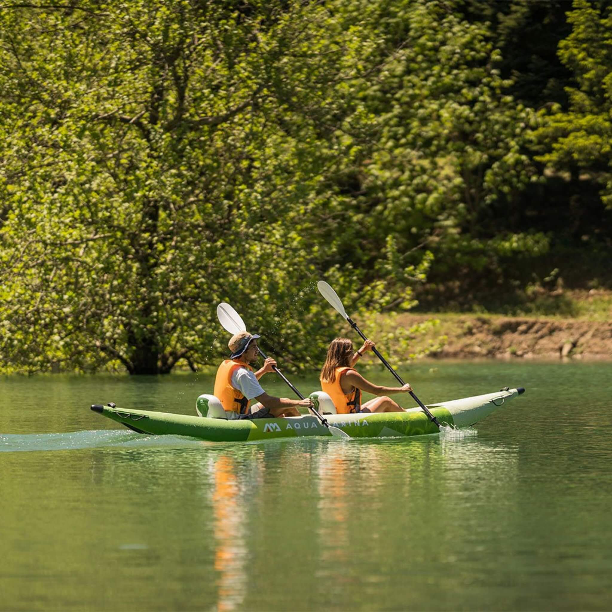Aqua Marina Betta 2-Person Inflatable Recreational Kayak With Paddles, 14FT (BE-412) (SAK01375) - Energize Trek