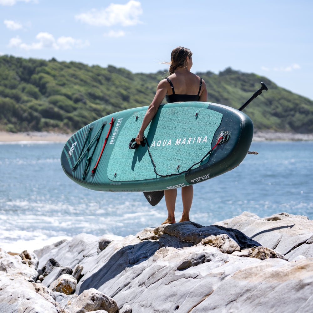 Aqua Marina Breeze BT-23BRP Green Compact Inflatable SUP With Drop Stitch Light Technology, 9FT (SAK68745) - Energize Trek