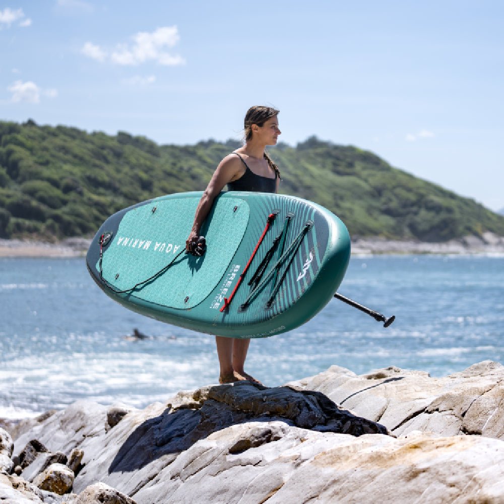 Aqua Marina Breeze BT-23BRP Green Compact Inflatable SUP With Drop Stitch Light Technology, 9FT (SAK68745) - Energize Trek