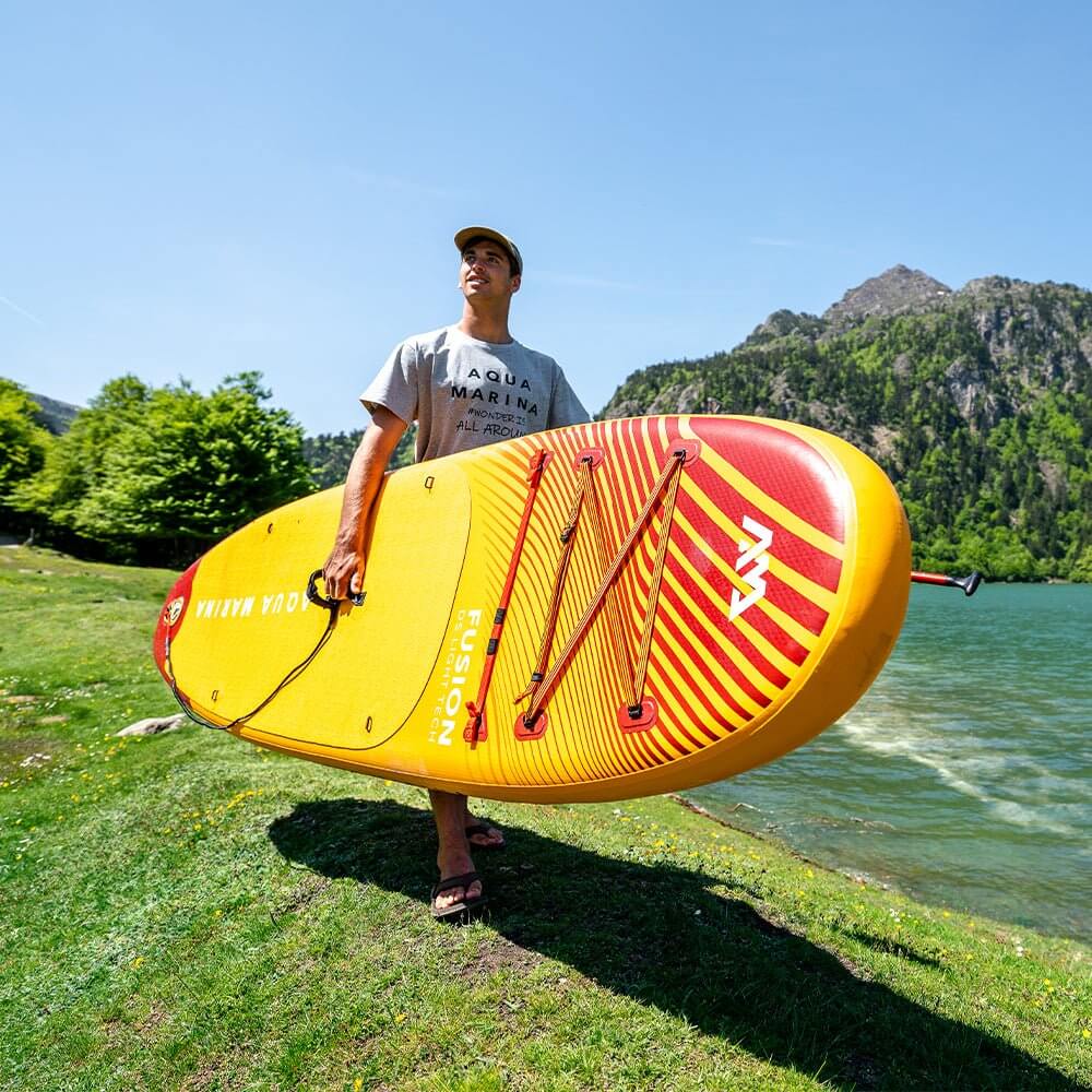 Aqua Marina Fusion BT-23FUP Premium All-Around SUP W/ Durable PVC Rail Layers & Grooved EVA Footpad, 10FT (SAK37195) - Energize Trek