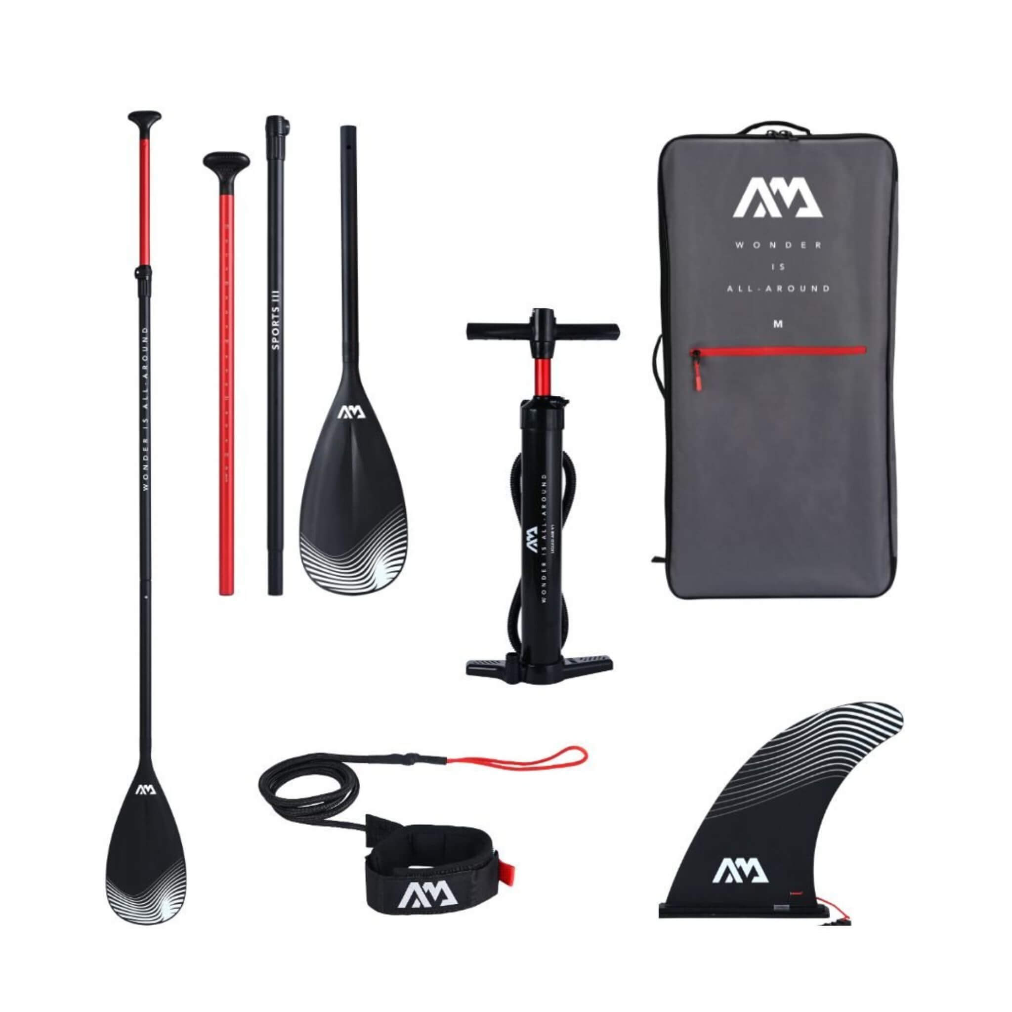 Aqua Marina Fusion BT-23FUP Premium All-Around SUP W/ Durable PVC Rail Layers & Grooved EVA Footpad, 10FT (SAK37195) - Energize Trek