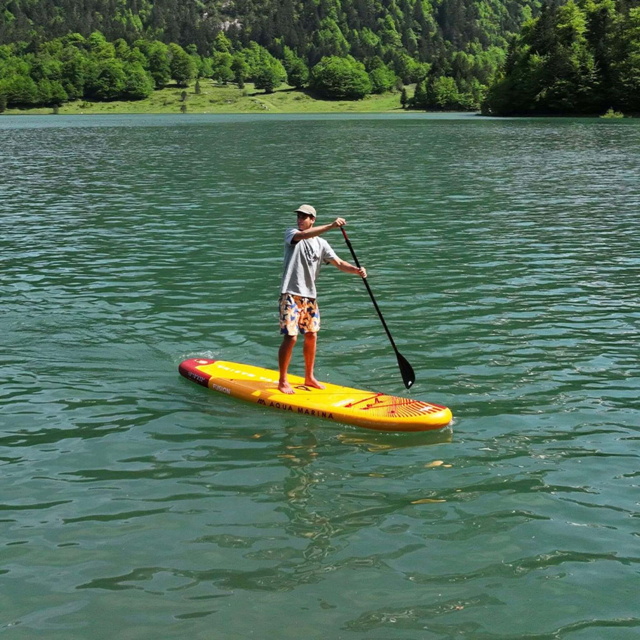 Aqua Marina Fusion BT-23FUP Premium All-Around SUP W/ Durable PVC Rail Layers & Grooved EVA Footpad, 10FT (SAK37195) - Energize Trek