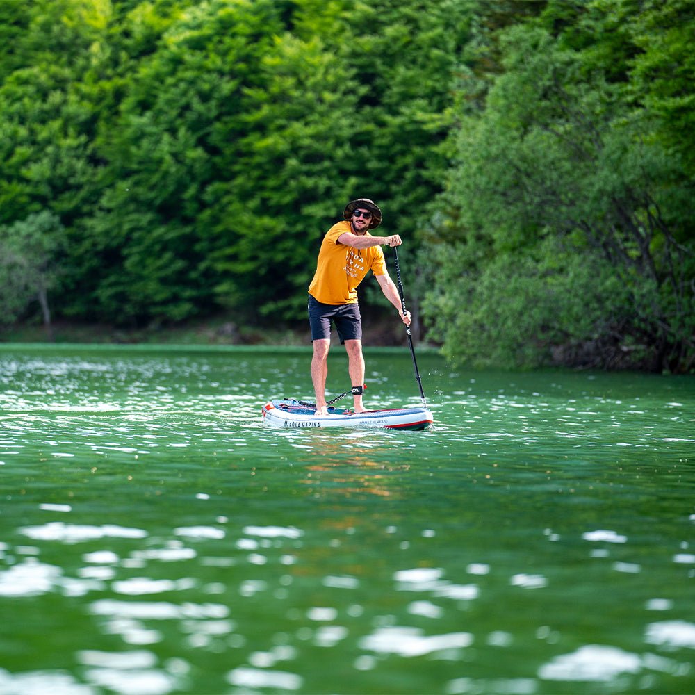 Aqua Marina Hyper BT-23HY02 Navy Touring SUP With Hydrodynamic Rail Edges & Adjustable Bungee, 12FT (SAK23285) - Energize Trek