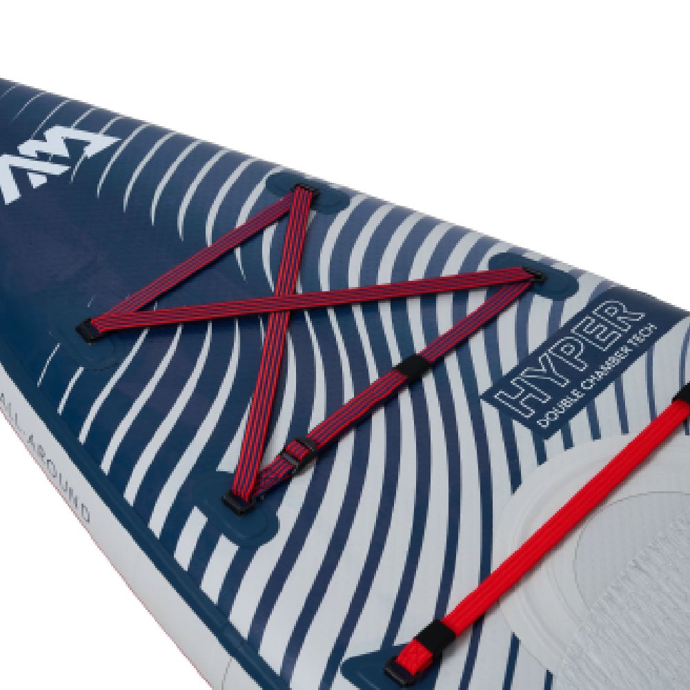 Aqua Marina Hyper BT-23HY02 Navy Touring SUP With Hydrodynamic Rail Edges & Adjustable Bungee, 12FT (SAK23285) - Energize Trek