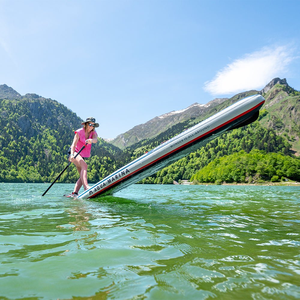 Aqua Marina Hyper BT-23HY02 Navy Touring SUP With Hydrodynamic Rail Edges & Adjustable Bungee, 12FT (SAK23285) - Energize Trek
