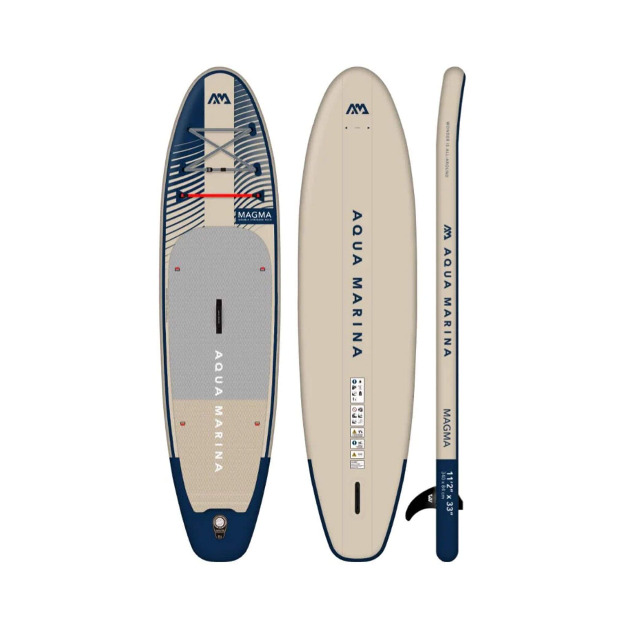 Aqua Marina Magma BT-23MAP All-Around Inflatable SUP With Carbon Hybrid Paddle, 11FT (SAK35791) - Energize Trek