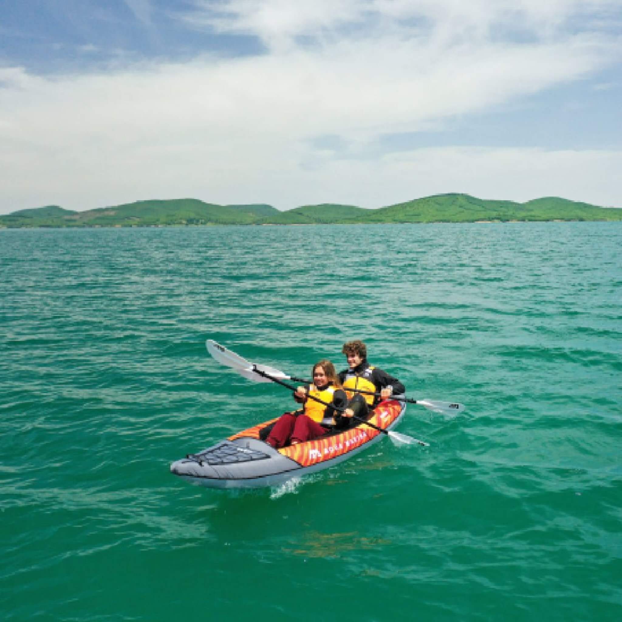 Aqua Marina Memba 390 Premium 2-Person Touring Kayak With DWF Deck And Paddles, 12FT (SAK17282) - Energize Trek