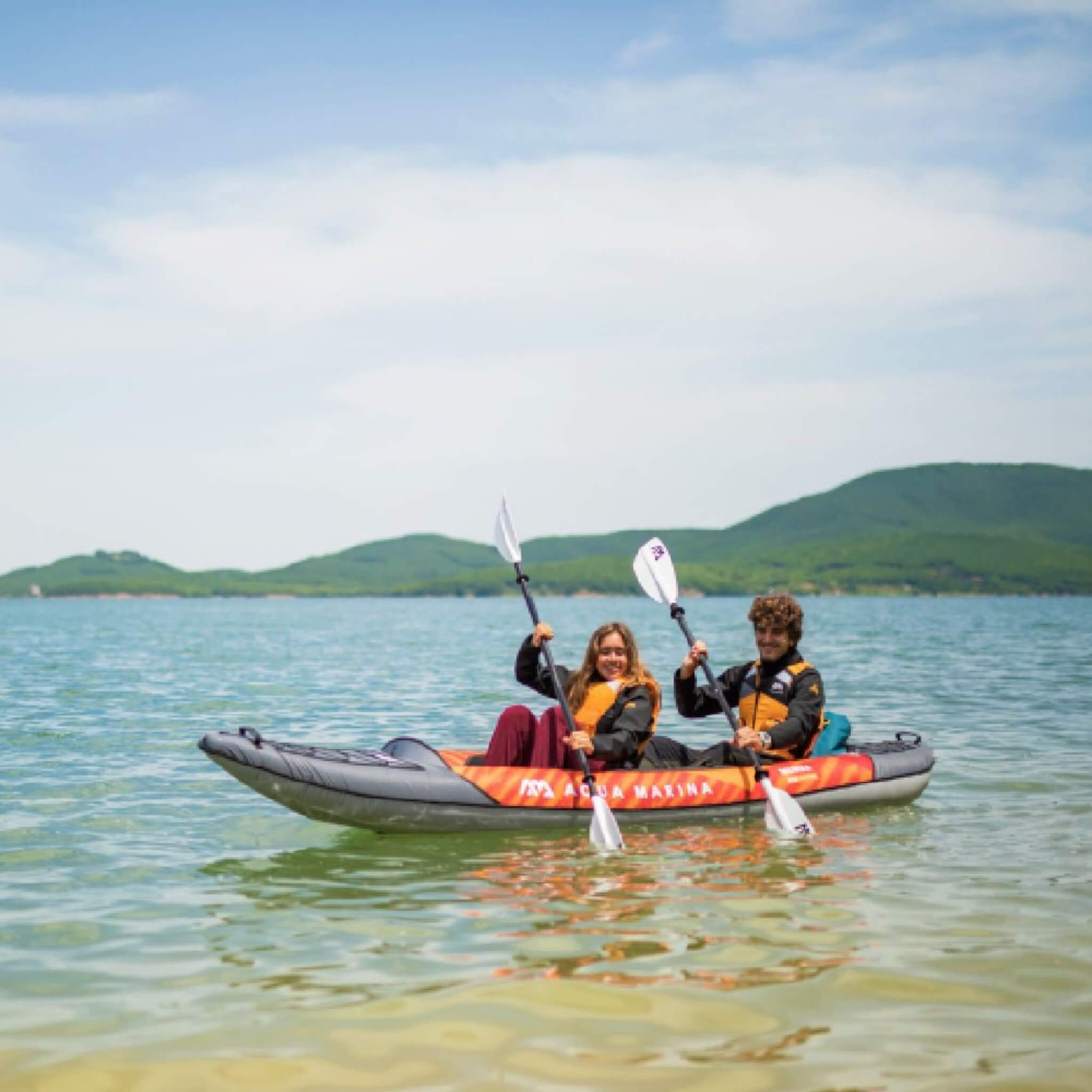 Aqua Marina Memba 390 Premium 2-Person Touring Kayak With DWF Deck And Paddles, 12FT (SAK17282) - Energize Trek
