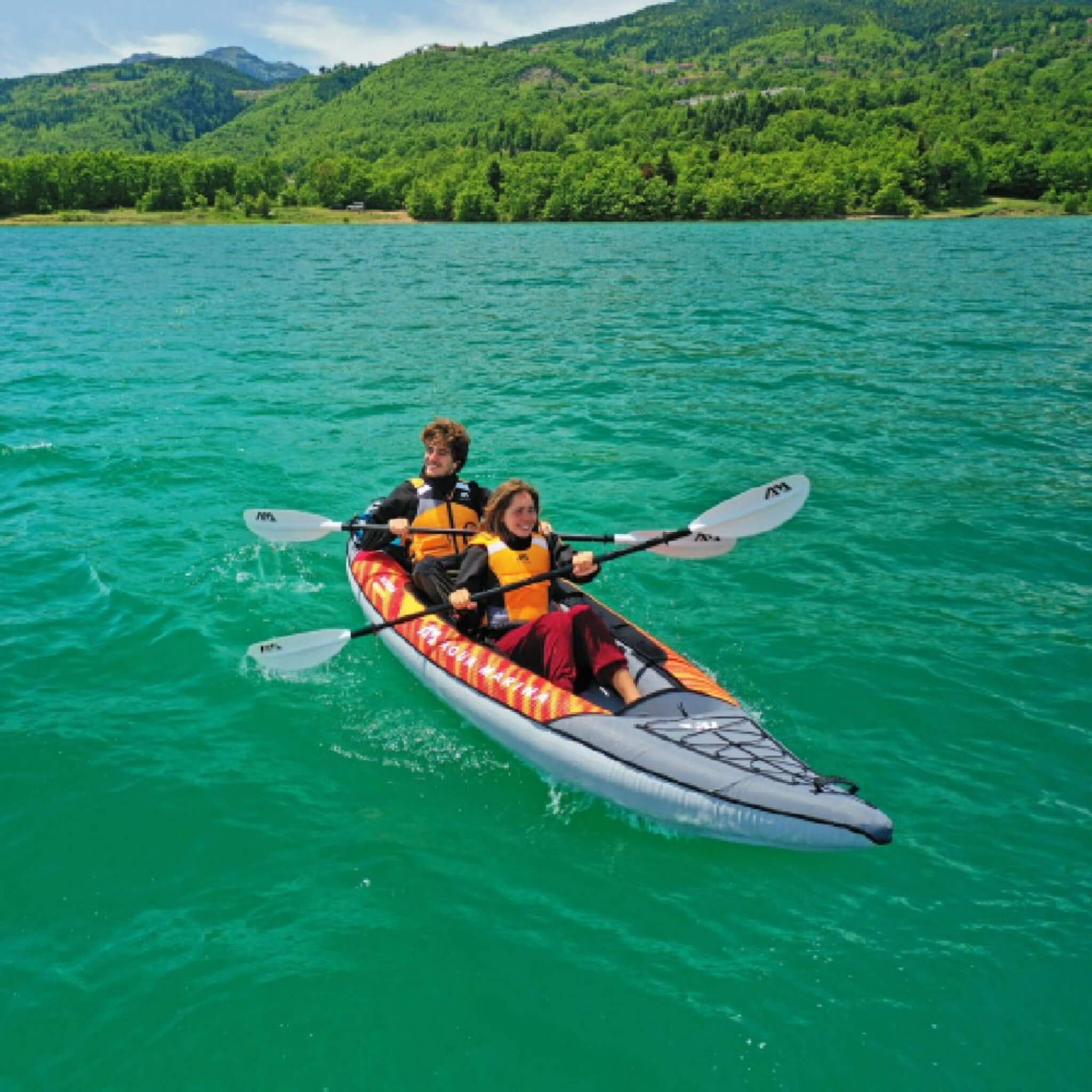 Aqua Marina Memba 390 Premium 2-Person Touring Kayak With DWF Deck And Paddles, 12FT (SAK17282) - Energize Trek