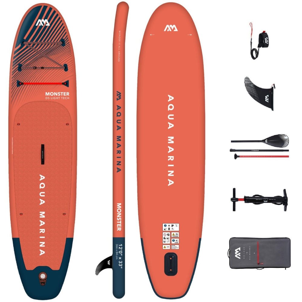 Aqua Marina Monster BT-23MOP All Around ISUP Sky Glider With Swift Attach Center Fin, 12FT (SAK56240) - Energize Trek