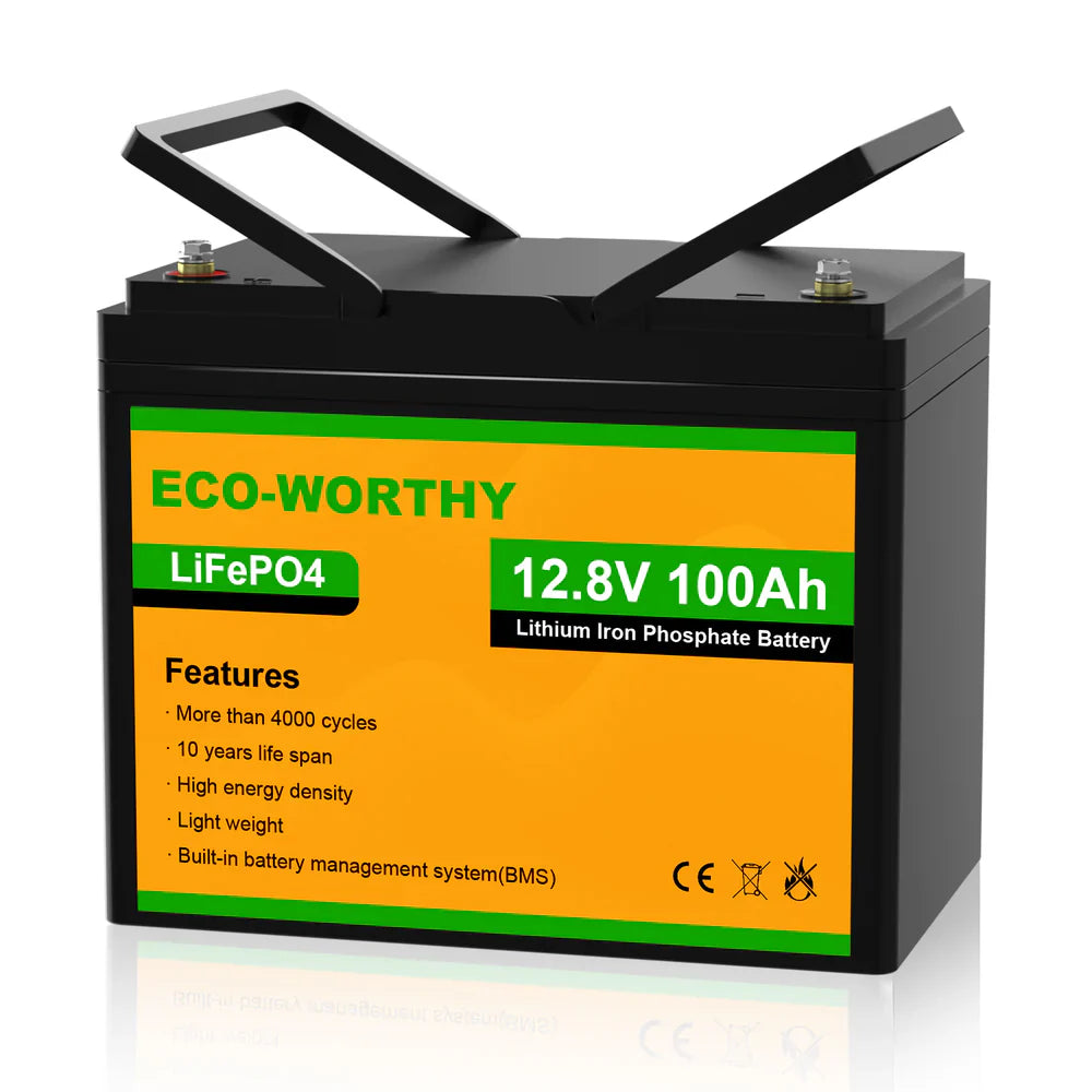 Eco-Worthy LiFePO4 12V 100Ah Lithium Iron Phosphate Battery With Low Temperature Protection - Energize Trek