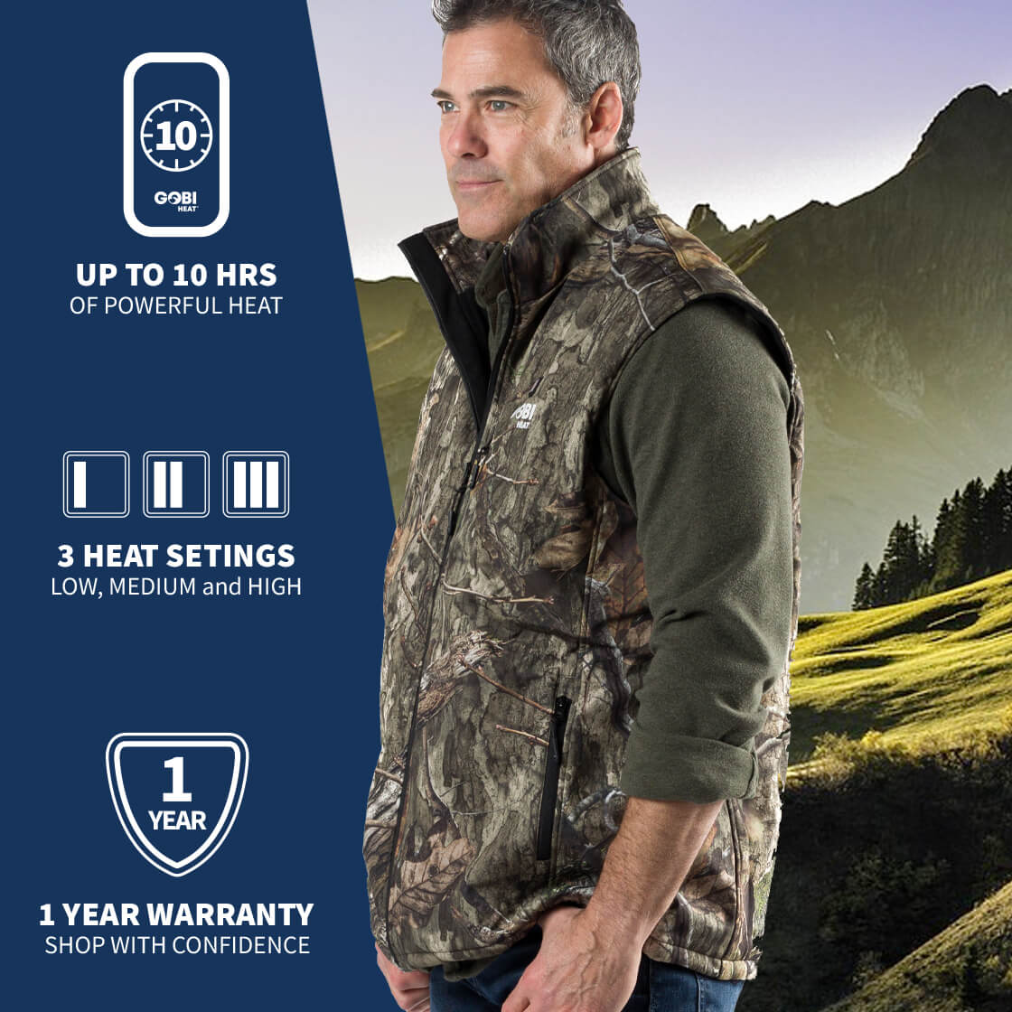 Colorado Men’s Heated Hunting Vest - Available in Mossy Oak® and Real Tree® - Energize Trek