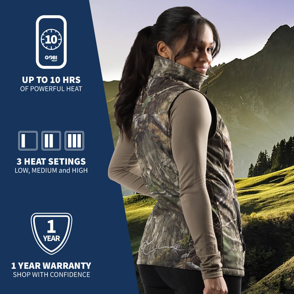 Colorado Women’s Heated Hunting Vest - Available in Mossy Oak® and Real Tree® - Energize Trek