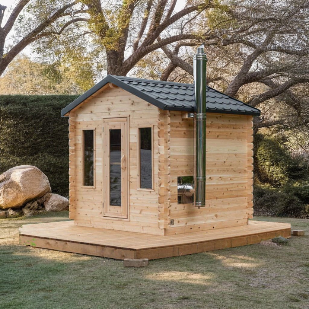 CT Georgian Cabin Sauna – Outdoor 4-Person Sauna with Modern Heating & Luxury Design - Energize Trek