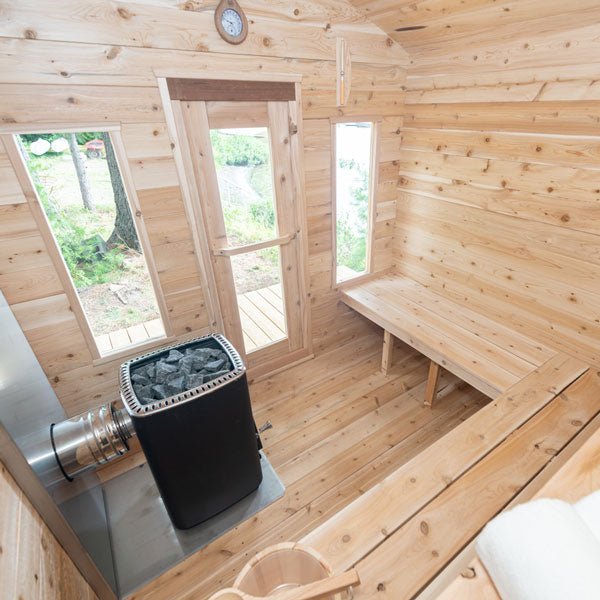 CT Georgian Cabin Sauna – Outdoor 4-Person Sauna with Modern Heating & Luxury Design - Energize Trek