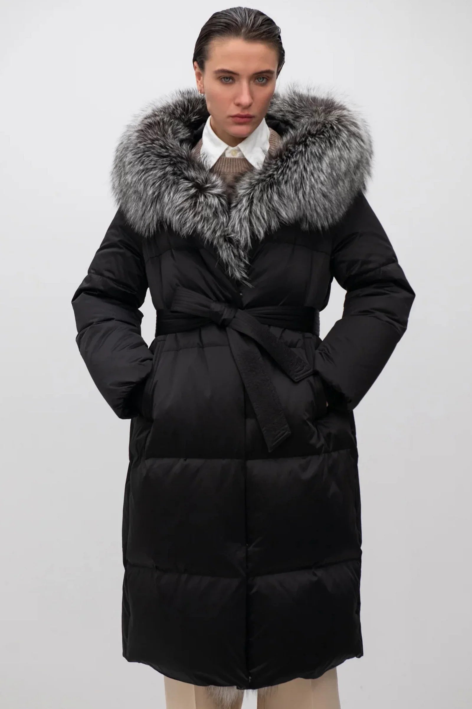 Charlotte Genuine Silver Fox Down Parka - Energize Trek