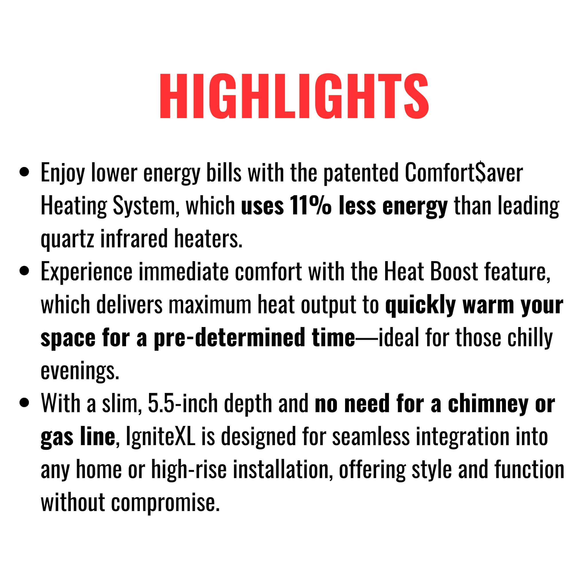 Dimplex IgniteXL Linear Fireplace Electric With Comfort Saver Heating System (SAK82596) - Energize Trek