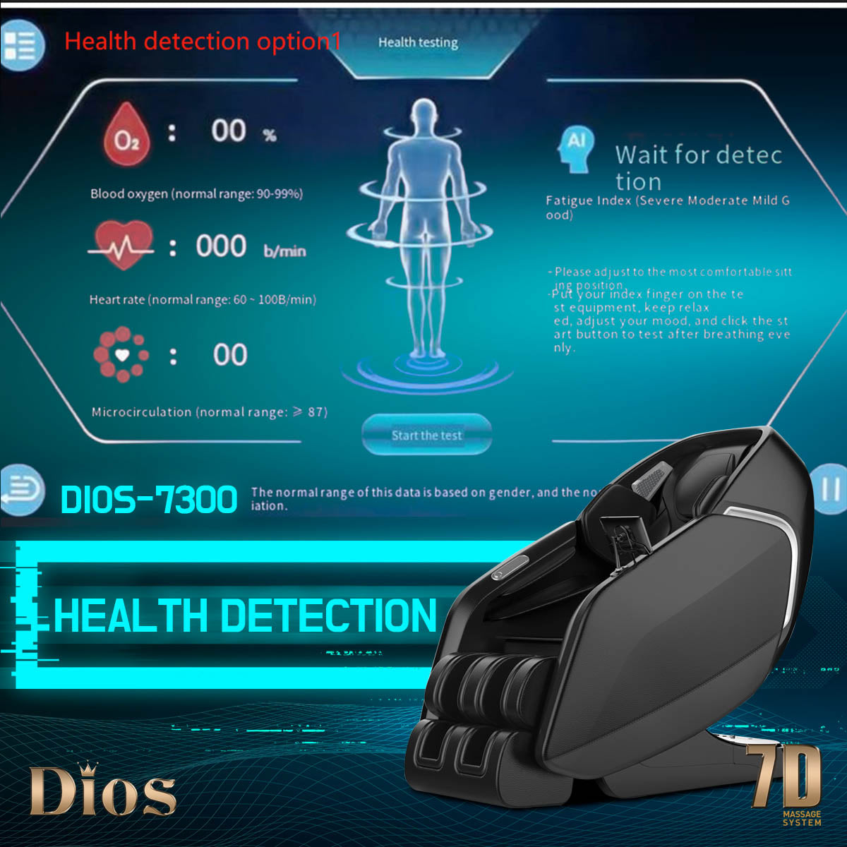 Kahuna Chair Dios-7300 Massage Chair 7D Dual Core Air Roller SL-track with 3D Calf Kneading - Energize Trek