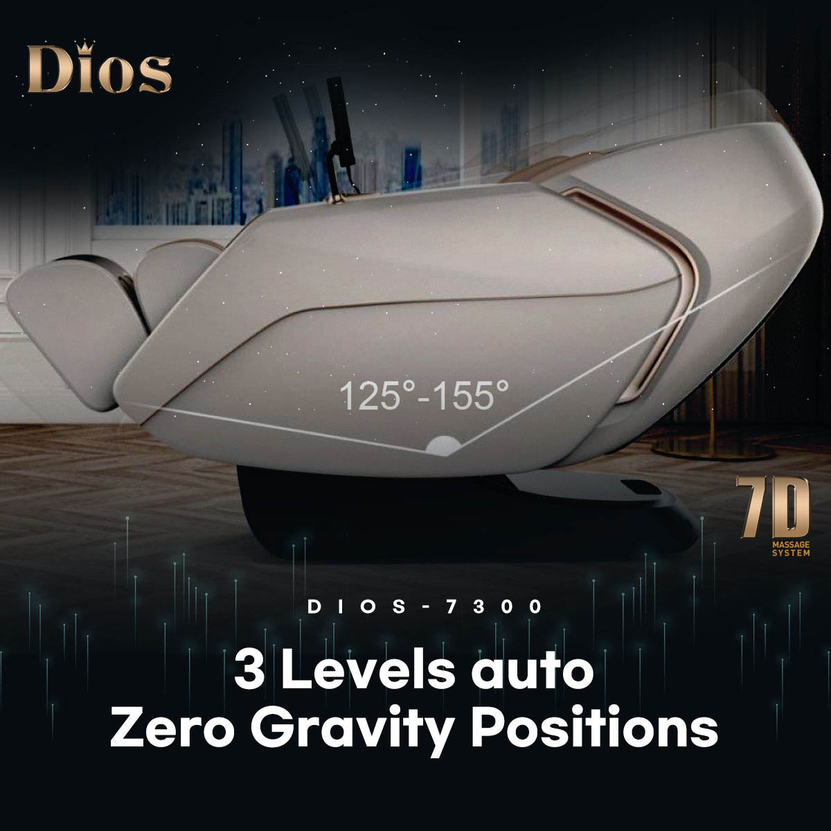 Kahuna Chair Dios-7300 Massage Chair 7D Dual Core Air Roller SL-track with 3D Calf Kneading - Energize Trek