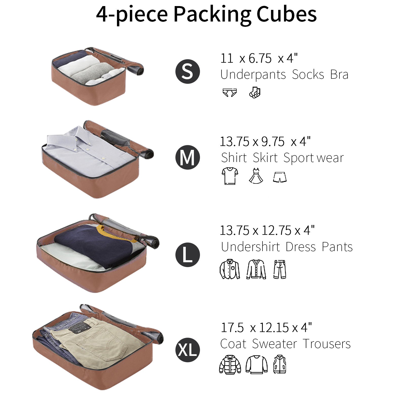 4 Piece Luggage Set Suitcase Set, ABS Hard Shell Lightweight Expandable Travel Luggage with 4 Packing Cubes, TSA Lock, Spinner Wheels for Men Women(16/20/24/28) - Energize Trek