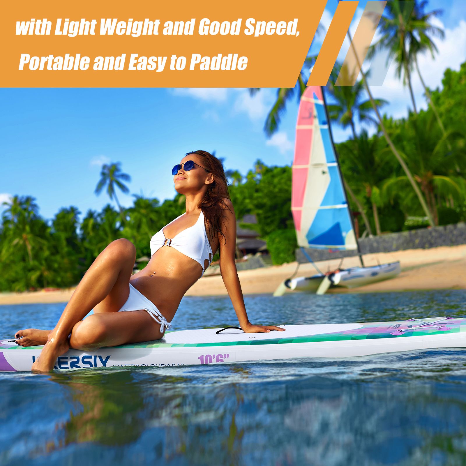 inflatable paddle board 10'6 including sup paddle, paddleboard backpack, pump, leash - Energize Trek