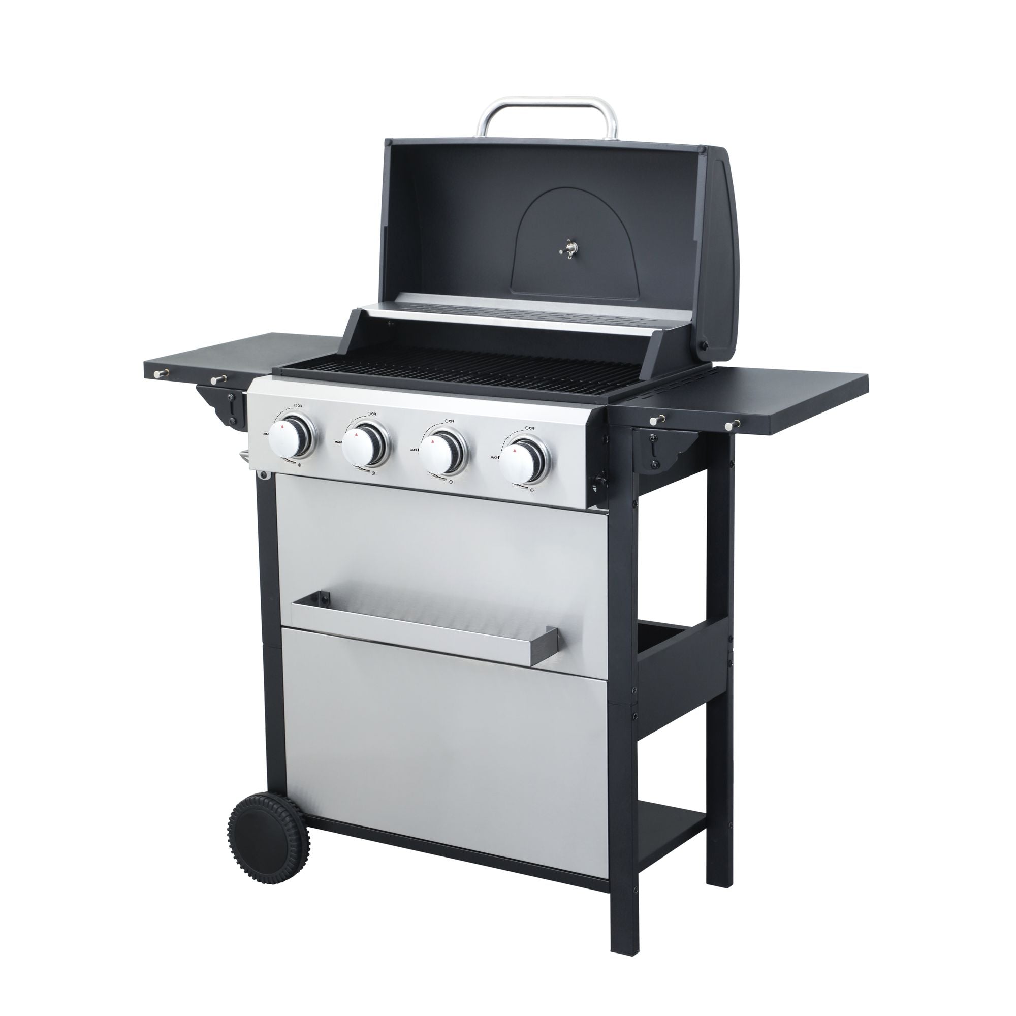 4-Burner Propane BBQ Grill – 34,200 BTU with Foldable Table & Hooks - Energize Trek