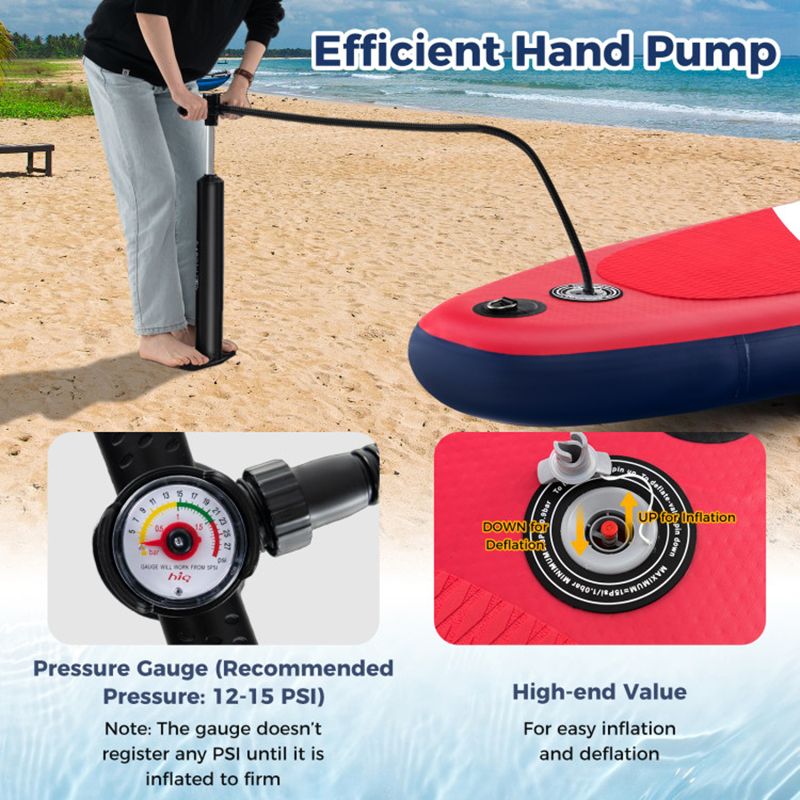 Inflatable Paddle Board with Removable Fin and Backpack - Energize Trek