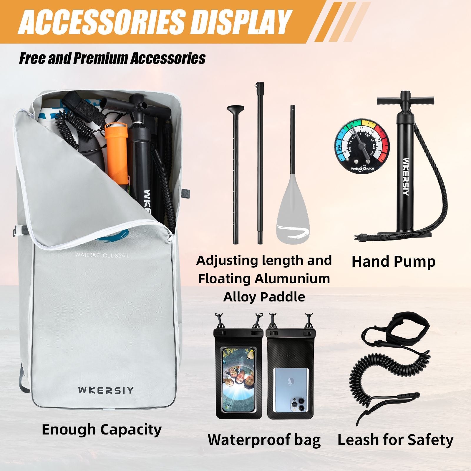 inflatable paddle board 10'6 including sup paddle, paddleboard backpack, pump, leash - Energize Trek